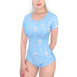 LittleForBig Baumwolle Strampler Onesie Pyjamas Bodysuit - Süßer Bunny im Weltall Strampler Blau XXXL von LittleForBig