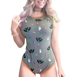 LittleForBig Baumwolle Strampler Onesie Pyjamas Bodysuit - Zucker Fledermaus Grau S von LittleForBig