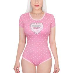 LittleForBig Baumwolle Strampler Onesie Spitze Schlafanzug Bodysuit - Errötende Baby Ruffle Butt Onesie Rosa L von LittleForBig