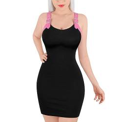 LittleForBig Damen Baumwolle Overall 'Scene Babe' Goth Mini Kleid Rock Rosa M von LittleForBig