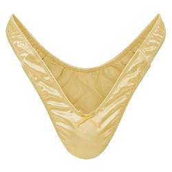 LittleForBig Kleine Geheimnis Tanga Tuck Gaff Panties glatt seidig versteckte Gaff Formende Briefs für Crossdresser und Transgender-Individuen Gold XL von LittleForBig