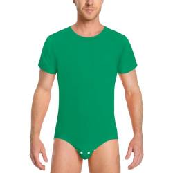 LittleForBig Männer Baumwolle Strampler Onesie Pyjamas Bodysuit - Entspannte Passform Basic Strampler Grün XXXL von LittleForBig