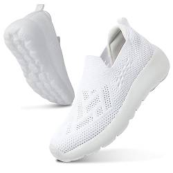 Littleplum Damen Sneaker Atmungsaktiv Turnschuhe Leicht Laufschuhe Sportschuhe Damen Schuhe,Alle Weiß,38 EU von Littleplum