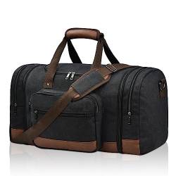 Litvyak Reisetasche für Reisen, Handgepäcktasche für Herren, Segeltuch, Reisetasche, Übernachtung, Wochenende, Sporttasche, Handgepäck, Schwarz, Herren von Litvyak