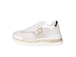 Liu Jo Damen-Sneakers Platform Weiß Wildleder und Netz Lurex AMAZING23 S1052 Gummiboden 4 cm von Liu Jo