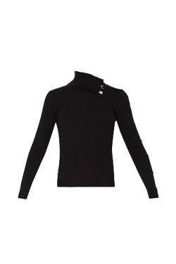 Liu Jo MF3295MS99E Damen Rollkragenpullover, Schwarz, Schwarz , XL von Liu Jo