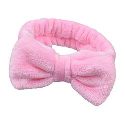 Face Stirnband Make -up Spa Stirnband, Make -up -Stirnband Elastic Bow Spa Kopfbänder Koralle Fleece Headwap zum Waschen von Gesicht Pink [Liummrcy] von Liummrcy