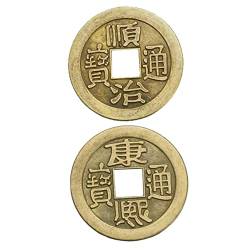 Liummrcy Chinesische Feng Shui Münzen sinnvolle Glücksmünzen mit roten Saiten für Wohlstand und Glück 2 PCs von Liummrcy