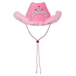 Liummrcy Pink Cowboy Hut, rosa roter Cowboy-Hut blinzeln Cowgirl Prinzessin Hut Urlaub Kostüm Urlaub Kostüm Party Supply Rosa Cowgirl Hut, Schwim Erwachsener Cowboyhut, leuchtende rosa Cowgirl-Hut, von Liummrcy