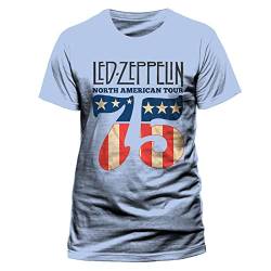 CID Herren LED Zeppelin-US 75 T-Shirt, Blau (Blue), Small (Herstellergröße: S) von Live Nation