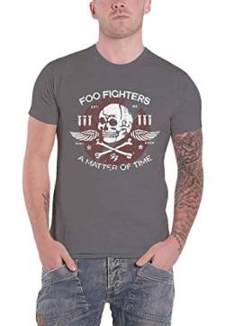Foo Fighters Herren Matter of TIME T-Shirt, Grau (Charcoal), (Herstellergröße: X-Large) von Live Nation