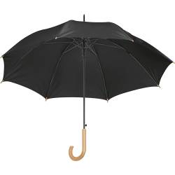 Automatik-Regenschirm mit Holzgriff und Holzspitzen / Farbe: schwarz von Livepac Office