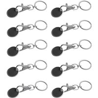 Livepac Office Schlüsselanhänger 10x Metall Schlüsselanhänger mit Einkaufschip / Farbe: schwarz von Livepac Office