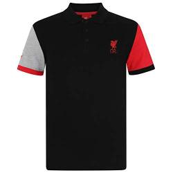 FC Liverpool Herren Polo-Shirt - Wappen - Schwarz mit Kontrastärmeln - M von Liverpool FC