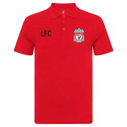 FC Liverpool Herren Polo-Shirt mit originalem Fußball-Wappen - Rot - M von Liverpool FC