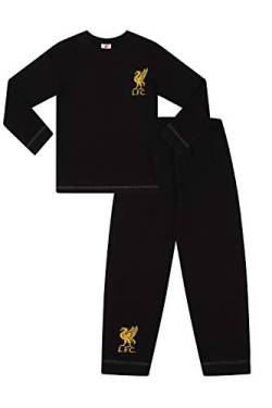 Football Club Langer Schlafanzug Baumwolle Schwarz Gold Gr. 9-10 Jahre, Schwarz von Liverpool FC