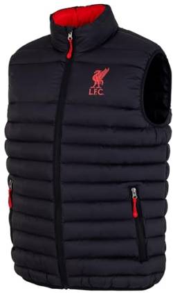 Liverpool F.C. Ärmellose Daunenjacke LFC Offizielle Kollektion, Schwarz , S von Liverpool FC