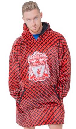 Liverpool F.C. Hoodie Blanket Mesh Oversized Adult loungegown Football Fan Gifts for Men Official Licensed Exclusive One Size Red/Black, rot / schwarz, Einheitsgröße P Lus von Liverpool FC