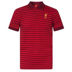 Liverpool FC - Herren Polo-Shirt mit Streifen - garngefärbt/meliert - Offizielles Merchandise - Geschenk für Fußballfans - Rot - M von Liverpool FC