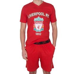 Liverpool FC - Herren Schlafanzug-Shorty - Offizielles Merchandise - Fangeschenk - Rot Wappen - L von Liverpool FC