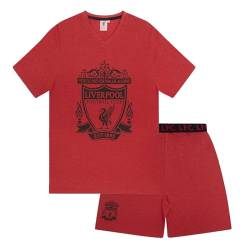 Liverpool FC - Herren Schlafanzug-Shorty - Offizielles Merchandise - Fangeschenk - Rot meliert - L von Liverpool FC