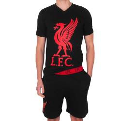 Liverpool FC - Herren Schlafanzug-Shorty - Offizielles Merchandise - Fangeschenk - Schwarz - M von Liverpool FC