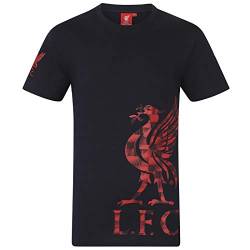 Liverpool FC - Herren T-Shirt mit Printmotiv - Offizielles Merchandise - Marineblau - Logo am Ärmel - L von Liverpool FC