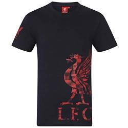 Liverpool FC - Herren T-Shirt mit Printmotiv - Offizielles Merchandise - Marineblau - Logo am Ärmel - M von Liverpool FC