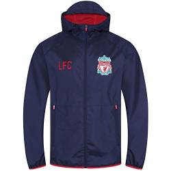 Liverpool FC - Jungen Wind- und Regenjacke - Offizielles Merchandise - Dunkelblau - Kapuze mit Schirm - 8-9 Jahre von Liverpool FC