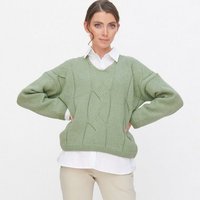 LIVING CRAFTS Strickpullover NEELE Trendiger kurzer Schnitt im Oversized-Look mit überschnittenen Sch... von Living Crafts