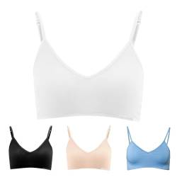 Living Crafts - Camilla | Pullover BH Bio-Baumwolle Sport-BH, Top Weste, Bralette Bustier | Bequem, weich, bügellos für Damen (Offwhite, M) von Living Crafts