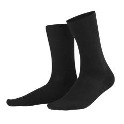 Living Crafts - DANILO | Socken - Herren Bio-Wolle Socken mit Tragekomfort, handgekettelte Spitze, Feinripp-Bündchen, Langlebigkeit und angenehmes Fußklima (43-46, Black) von Living Crafts