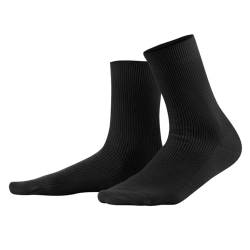 Living Crafts - DAVOS | Socken - Atmungsaktiv, Sanft Wärmend, Elastischer Rippstrick, Breite Rippbündchen, Für Damen und Herren (38-40, Black) von Living Crafts