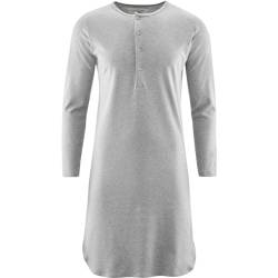 Living Crafts - Dominique | Retro-Nachthemd - Bio-Baumwolle, Unisex, Interlock-Jersey, Rundhalsausschnitt, Dopplenahtsaum (Grey Melange, M) von Living Crafts