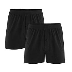 Living Crafts - Ethan| Jersey Boxer-Shorts - Herrenunterwäsche - Lässiger Schnitt, optimale Bequemlichkeit, Bio-Qualität, Doppel-Vorteilspack, Design-Appeal, 2er Pack (Black, M) von Living Crafts