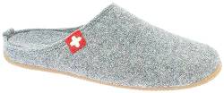 Living Kitzbühel Damen Pantoffel Filz Schweizer Kreuz Hausschuh, Circular Grey, 36 EU von Living Kitzbühel