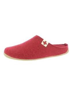 Living Kitzbühel Filzpantoffel Schweizer Kreuz Unisex | Hausschuhe Kinder aus Wolle | Atmungsaktiv & Rutschfest | Handgefertigt in Europa | Dark Cherry von Living Kitzbühel