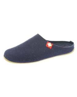 Living Kitzbühel Filzpantoffel Schweizer Kreuz Unisex | Hausschuhe aus Wolle | Atmungsaktiv & Rutschfest | Handgefertigt in Europa | Midnight Navy von Living Kitzbühel