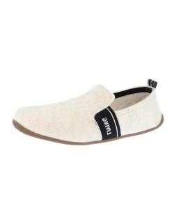 Living Kitzbühel T-Modell Filz Slipper | Weiche Hausschuhe Kinder Damen aus Wolle | Atmungsaktiv & rutschfest | Handgefertigt in Europa | Unbleached von Living Kitzbühel