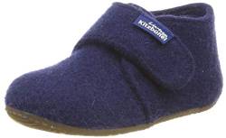 Living Kitzbühel Unisex Baby Babyklettschuh Filz Unifarben Hausschuhe, Blau Nightshadow 0585, 20 EU von Living Kitzbühel