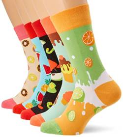 Livoni 5 Pairs Of Unisex Cotton Socks Gift Box with Colorful and Fun Designs, Size: 35-38, Model Name: Pizza Slice 5 pieces with box von Livoni