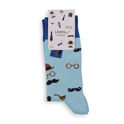 Livoni Unisex Cotton Regular Socks with Colorful and Fun Designs, Size: 39-42, Model Name: Gentleman- Regular Socks von Livoni