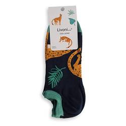 Livoni Unisex Cotton Sneaker Socks with Colorful and Fun Designs, Size: 35-38, Model Name: Cool Leopard-Low Socks von Livoni