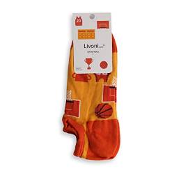 Livoni Unisex Cotton Sneaker Socks with Colorful and Fun Designs, Size: 39-42, Model Name: Play Basketball-Low Socks von Livoni