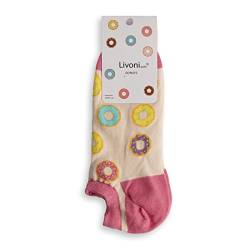 Livoni Unisex Cotton Sneaker Socks with Colorful and Fun Designs, Size: 43-46, Model Name: Colorful Donuts-Low Socks von Livoni