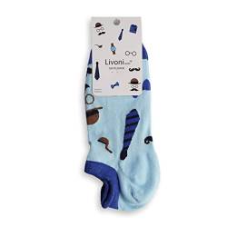 Livoni Unisex Cotton Sneaker Socks with Colorful and Fun Designs, Size: 43-46, Model Name: Gentleman-Low Socks von Livoni