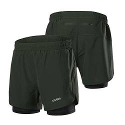 Lixada 2-in-1-Laufshorts für Herren Schnelltrocknende, atmungsaktive, aktive Trainingsübung Jogging-Radhose mit längerem Innenschuh von Lixada