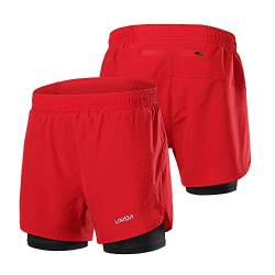 Lixada 2-in-1-Laufshorts für Herren Schnelltrocknende, atmungsaktive, aktive Trainingsübung Jogging-Radhose mit längerem Innenschuh von Lixada