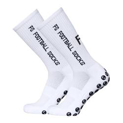 Lixada Fußballsocken Erwachsene Herren Stutzen Stutzenstrumpf,Unisex Outdoor-Sport-Laufsocken Kompressionsstretch, Sportliche Fußball- Anti-Rutsch-Socken mit Griffen,1 Paar（39-46） von Lixada