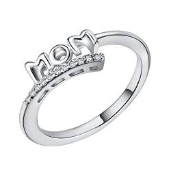 Muttertagsgeschenk Anxiety Ring Für Frauen Ring Love Day Frauen Mädchen Mutter Ring für Mutter für immer mit Ring Ringe Geschenke für Mama Muttertag (White, 8) von Liyuera